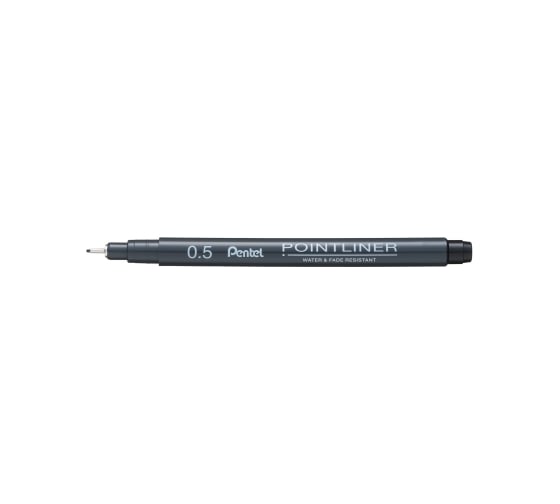 Линер Pentel Pointliner 0.5 мм 12 шт S20P-5A черные чернила 669181