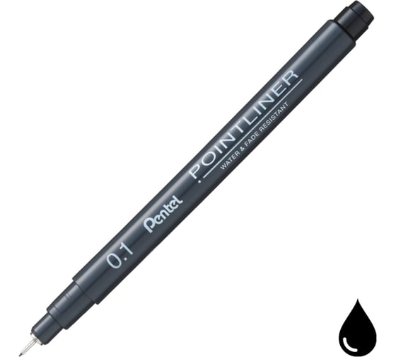 Линер Pentel Pointliner 0.1 мм 12 шт S20P-1A 0.1 мм черные чернила 674401