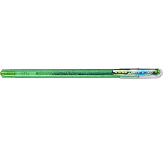 Гелевая ручка Pentel Hybrid Dual Metallic, d 1 мм K110-DMKX светло-зеленый металлик, синий, красный цвет чернил 674370