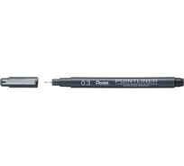 Линер Pentel Pointliner 0.03 мм 12 шт S20P-03A черные чернила 708859