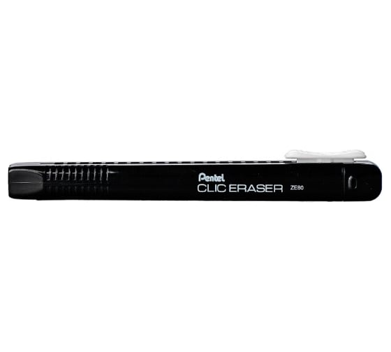 Ластик-карандаш Pentel Clic Eraser ZE80-A 12 шт, черный корпус 670091 1