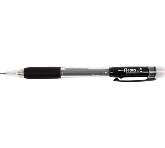 Автоматический карандаш Pentel Fiesta II AX127-AE c резиновым гриппом, 0.7 мм, 12 шт, черный корпус 597278