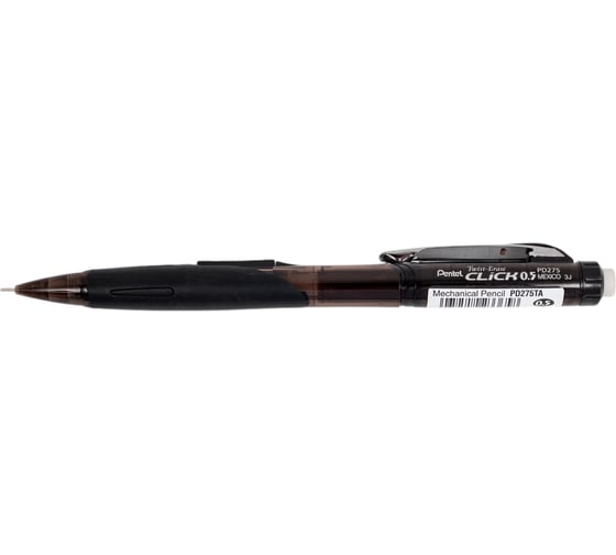 Автоматический карандаш Pentel CLICK -Twist-Erase PD275T-AX с боковой кнопкой, 0.5 мм, 12 шт, черный корпус 669170