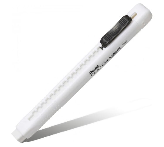 Ластик-карандаш Pentel Clic Eraser ZE80-W 12 шт, белый корпус 586244