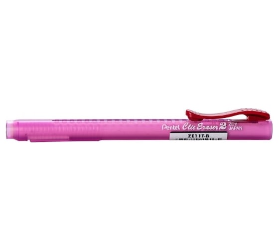 Выдвижной ластик-карандаш Pentel Click Eraser 2 ZE11T-B 12 шт, красный корпус 692923 1