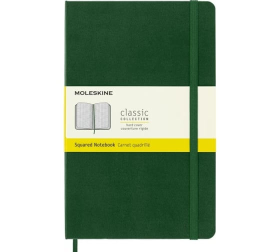 Блокнот Moleskine Classic Large, 240 стр., зеленый, в клетку 1127974QP061K15 1