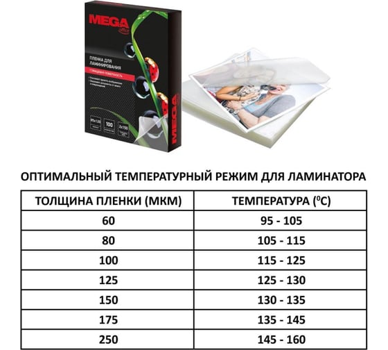 Пленка-пакет для ламинирования ProMega office 216x303 мм А4 125 мкм глянцевая, 100 шт в упаковке 255140