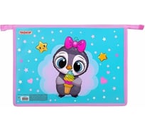 Папка для тетрадей ПИФАГОР Smart Penguin А4, 1 отделение, картон/пластик, на молнии 271441