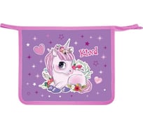 Папка для тетрадей ПИФАГОР Happy Unicorn А5, 1 отделение, пластик, на молнии 271495