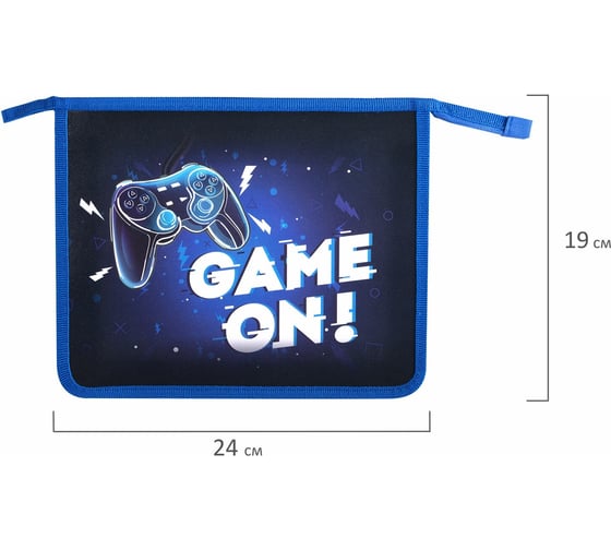 Папка для тетрадей ПИФАГОР Game On А5, 1 отделение, пластик, на молнии 271496
