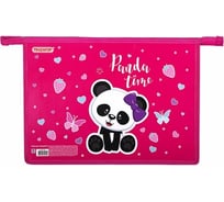 Папка для тетрадей ПИФАГОР Panda Time А4, 1 отделение, картон/пластик, на молнии 271440