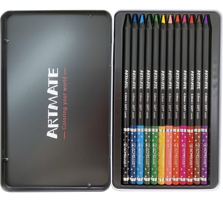 Набор цветных карандашей ACMELIAE blackwood artmate 12 цветов в металлическом футляре 43567