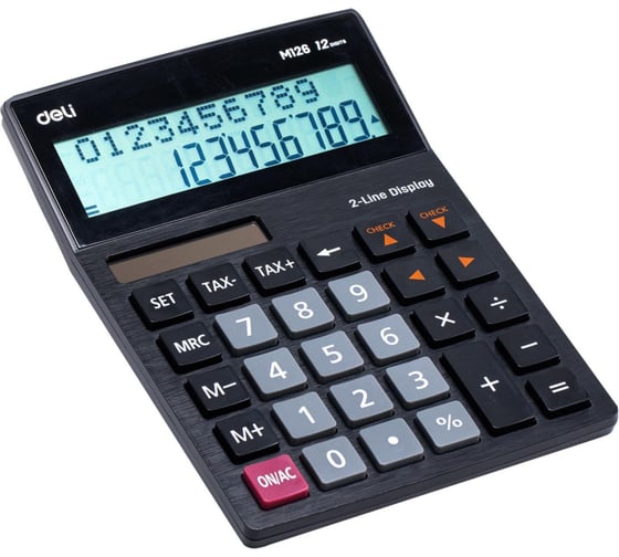 Настольный калькулятор DELI em126 12-разрядный черный 153x31x199 мм 1754700