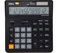 Настольный калькулятор DELI em01020 12-разрядный черный 150x160x33 мм 1754763