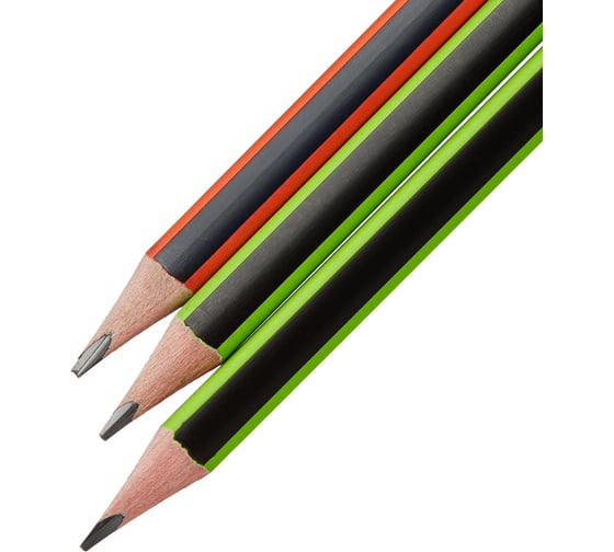 Набор чернографитных карандашей Bruno Visconti graphix 2В, В, НВ с ластиком 3 шт 21-0008-3 1763277