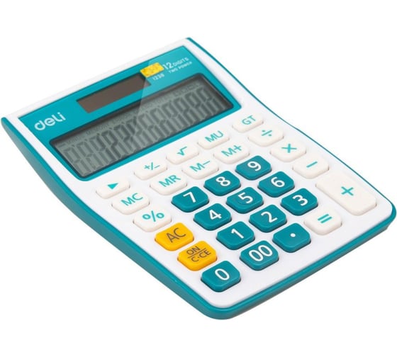 Настольный калькулятор DELI e1238 12-разрядный синий 104x27x145 мм 1754760