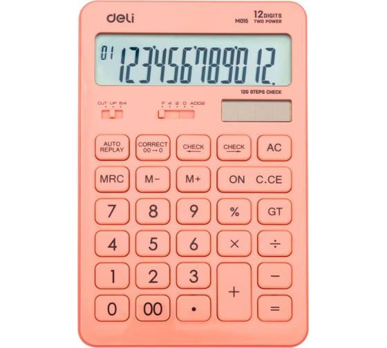 Настольный калькулятор DELI touch em01541 12-разрядный красный 108x15x175 мм 1754758