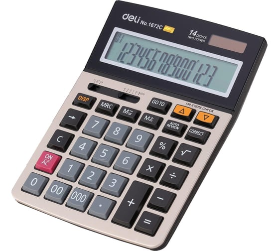 Настольный калькулятор DELI e1672c 14-разрядный серебристый 213x158x37 мм 1754755