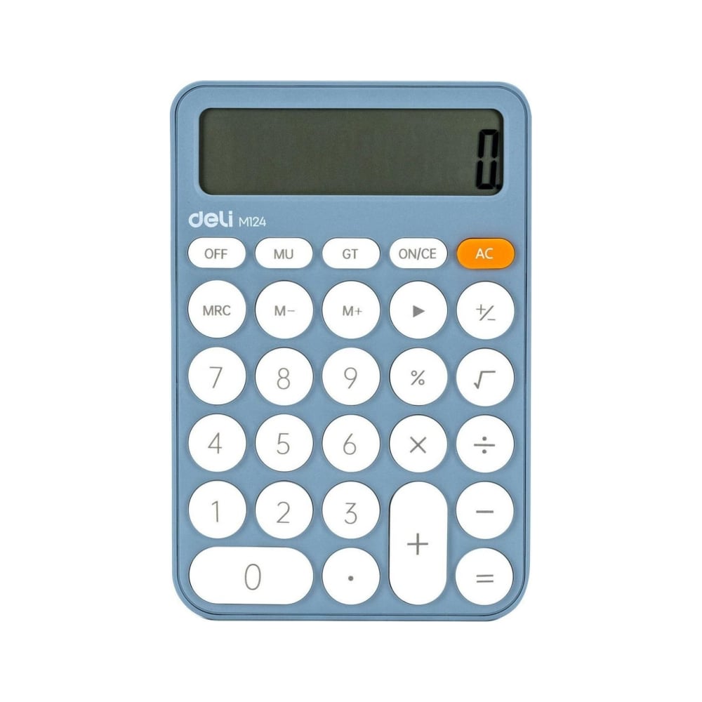 Настольный калькулятор DELI em124 12-разрядный синий 105x158x28 мм ...