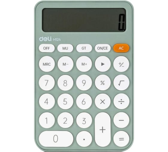 Настольный калькулятор DELI em124 12-разрядный зеленый 105x158x28 мм 1754698