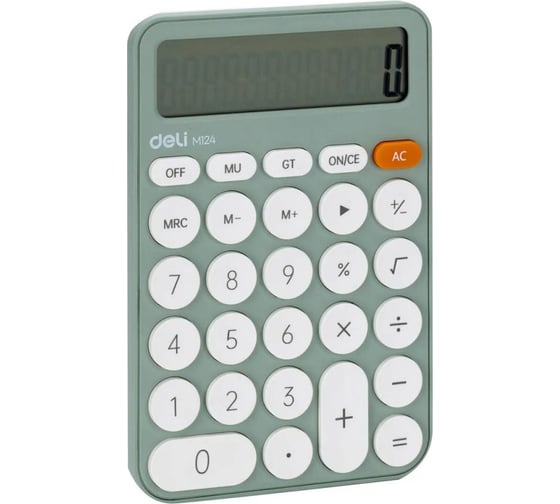 Настольный калькулятор DELI em124 12-разрядный зеленый 105x158x28 мм 1754698