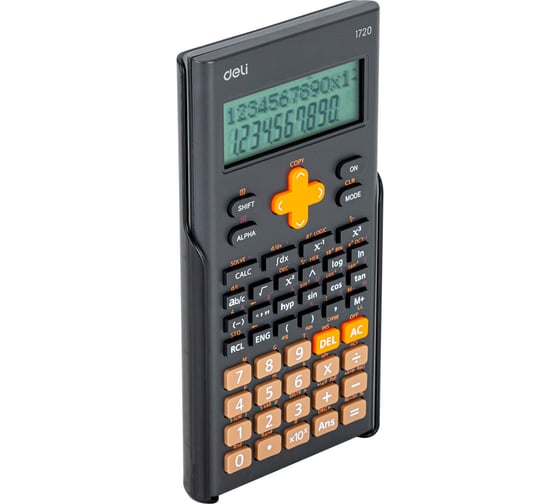 Научный калькулятор DELI e1720 12-разрядный 300 функций черный 162x82x18 мм подходит для егэ 1754767