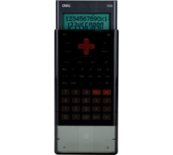 Научный калькулятор DELI e1720 12-разрядный 300 функций черный 162x82x18 мм подходит для егэ 1754767