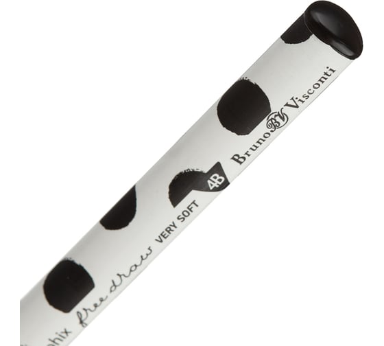 Чернографитный карандаш Bruno Visconti happygraphix jumb oblack рolkadots 4В 3,5 мм 21-006229 1763272