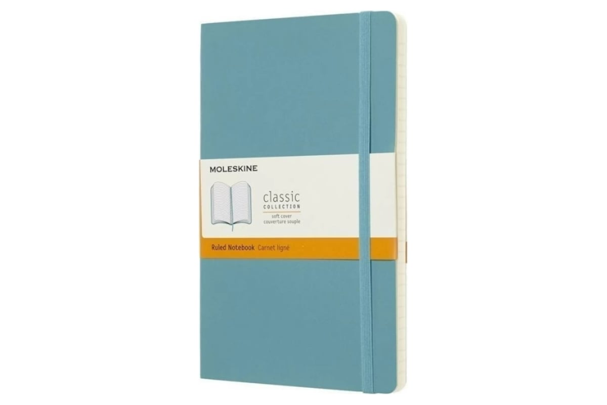 Блокнот Moleskine Classic Soft Large, 192 стр., голубой, нелинованный ...