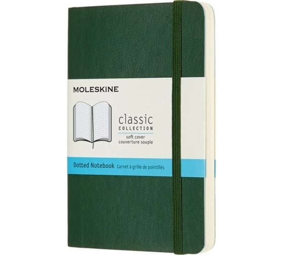 Блокнот Moleskine Classic Soft Pocket, 192 стр., зеленый, пунктир 1128032QP614K15 1