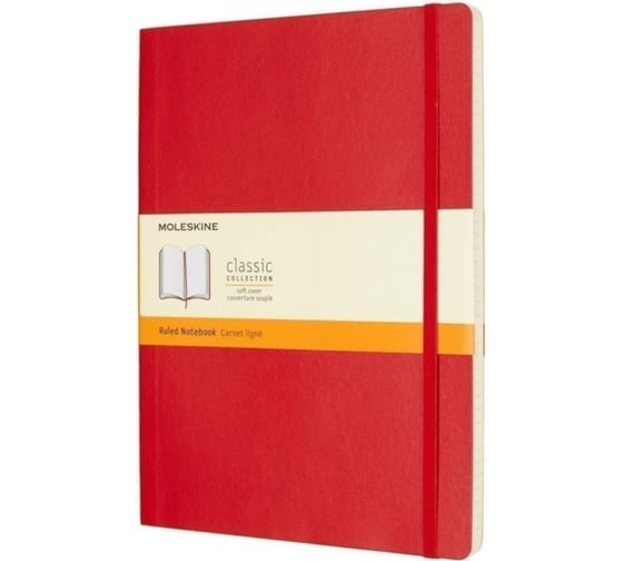 Блокнот Moleskine Classic Soft XL, 192 стр., красный, нелинованный 431023QP623F2 1