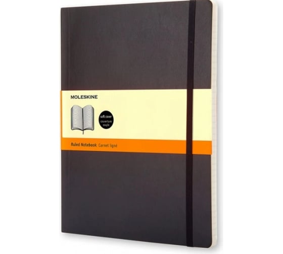 Блокнот Moleskine Classic Soft XL, 192 стр., черный, в линейку 385252QP621 1