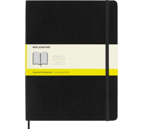 Блокнот Moleskine Classic Soft XL, 192 стр., черный, в клетку 394707QP622 1