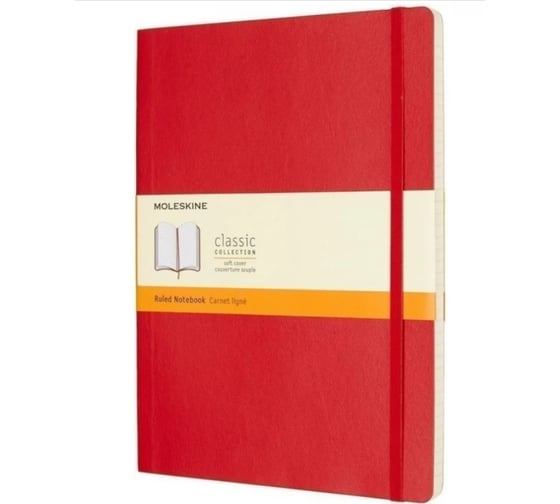 Блокнот Moleskine Classic Soft XL, 192 стр., красный, в клетку 431025QP622F2 1