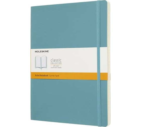 Блокнот Moleskine Classic Soft XL, 192 стр., голубой, в линейку 1056569QP621B35 1