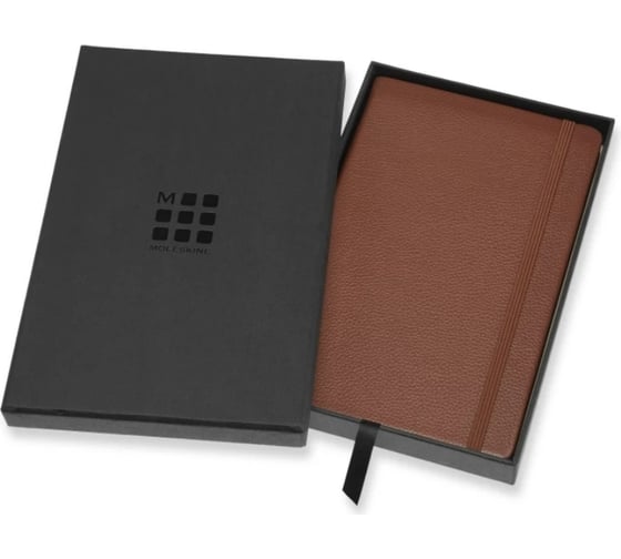 Блокнот Moleskine LE Leather Large, 192 стр., кричневый, в линейку, подар.кор. 1075041LCLH31P21BOX