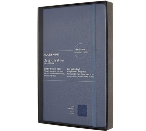 Блокнот Moleskine LE Leather Large, 192 стр., синий, в линейку 1139371LCLH31HB41BOX 1