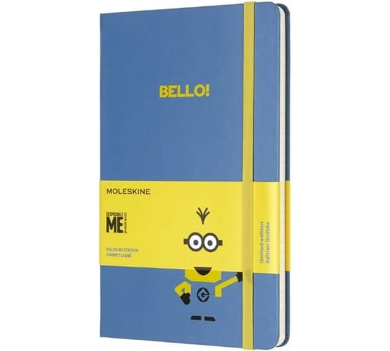 Блокнот Moleskine Minions Large LE, 240 стр., голубой, в линейку 430901LEMI01QP060B29 1