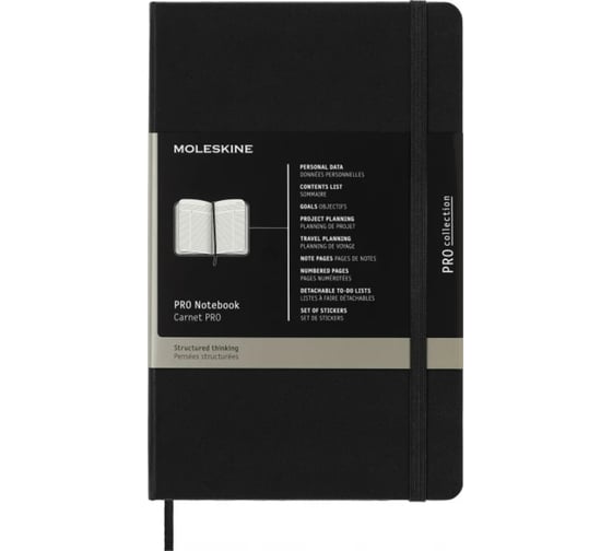 Блокнот Moleskine Professional Large, 240 стр., черный, в линейку 396408PROPFNT3HBK 1