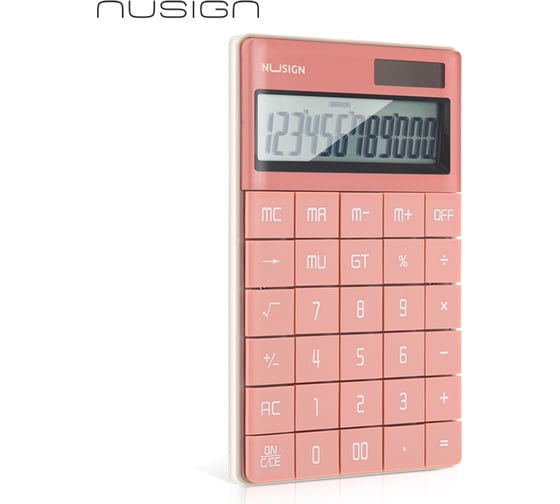 Настольный калькулятор DELI nusign ns041 12-разрядный розовый 165x14x103 мм 1754757 1