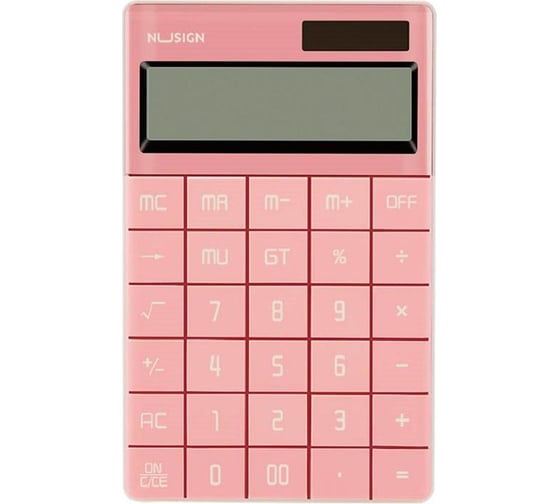 Настольный калькулятор DELI nusign ns041 12-разрядный розовый 165x14x103 мм 1754757