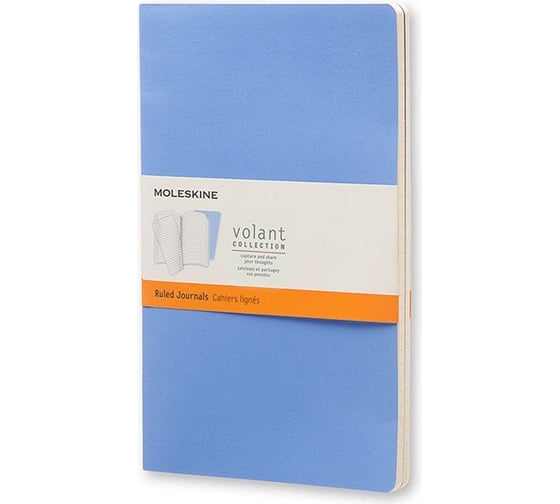 Набор Moleskine 2 блокнота Volant Large, цвет синий, в линейку 394908QP721B12B11 1