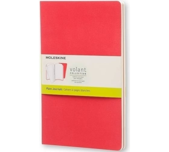 Набор Moleskine 2 блокнота Volant Pocket, 80 стр., красный, нелинованный 394980QP713F14F2 1