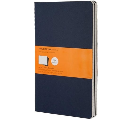 Набор Moleskine 3 блокнота Cahier Journal Large, 80 стр., синий индиго, в линейку 394894CH216 1