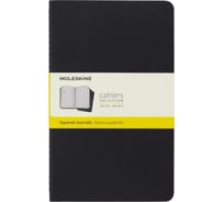 Набор Moleskine 3 блокнота Cahier Journal Large, 80 стр., черный, в клетку 394741QP317