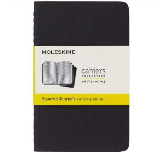 Набор Moleskine 3 блокнота Cahier Journal Pocket, 64 стр., черный, в клетку 394793QP312 1