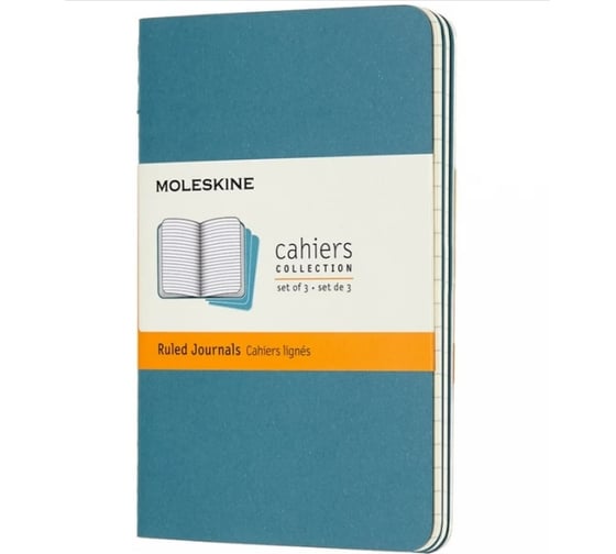 Набор Moleskine 3 блокнота Cahier Journal Pocket, 64 стр., голубой, в линейку 1128139CH011B44 1