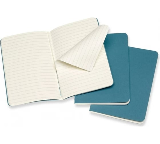 Набор Moleskine 3 блокнота Cahier Journal Pocket, 64 стр., голубой, в линейку 1128139CH011B44