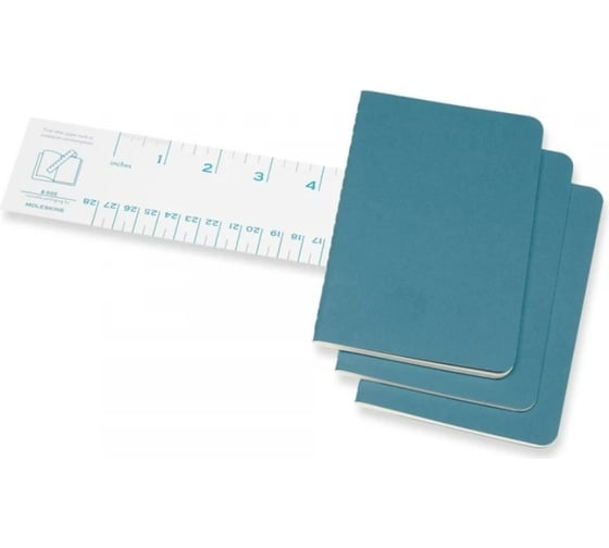 Набор Moleskine 3 блокнота Cahier Journal Pocket, 64 стр., голубой, в линейку 1128139CH011B44