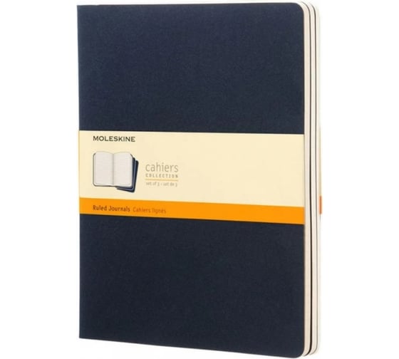 Набор Moleskine 3 блокнота Cahier Journal XL, 120 стр., синий индиго, в линейку 394920CH221 1